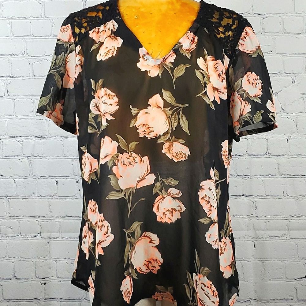 Live 4 Floral Woman's Embroidery Blouse Sz Large - Picture 2 of 11